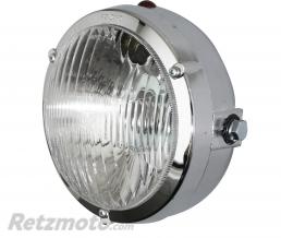 PRO CONCEPT PHARE-PROJECTEUR CYCLO ADAPTABLE PEUGEOT 103 ROND DIAM 103mm CHROME (P26s + TEMOIN)  