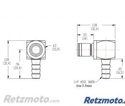 Raccords Essence Rapide Ducati en Laiton Chrom� durite 6-7mm
