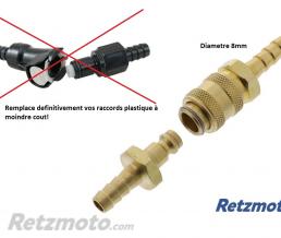 Raccord Rapide Essence �8mm � BMW R1150 / R1100 / R1200 en Laiton (Remplace OEM 13317659120)