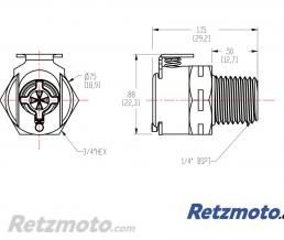 Raccord Essence Rapide - Ducati/Mv agusta 1/4 en Laiton Chrom�(oem 58840101A/800090925)