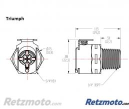 Raccord rapide essence - Triumph 1/4 en Laiton Chrom� � Visser - T1240868 