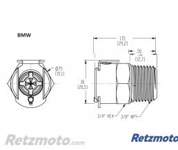 Raccord Rapide Pompe � Essence - BMW K1200 / R1200 - Laiton Inox (Remplace OEM 16147690231)