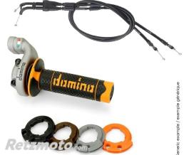 Kit poign�es DOMINO KRK Evo avec c�bles rev�tements rouge/noir